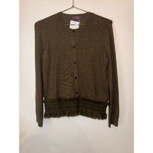 Yves Saint Laurent Brown Sweater With Ruffle at bottom